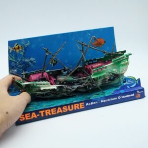 American Seahorse Pneumatic Fish Tank Decoration Aquarium Scenery Package Aerobic Toys Deep Sea Rotten Ship Sunk - Image 2