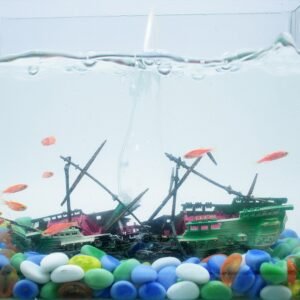 American Seahorse Pneumatic Fish Tank Decoration Aquarium Scenery Package Aerobic Toys Deep Sea Rotten Ship Sunk - Image 3