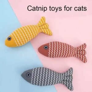 Burlap Fish Catnip Cat Toy, Throw Pillow, Teething Cat Toy, Fancy Cat Toy, Tough Bite, Sturdy Cat Toys Catnip Crinkle Sound Toys Soft And Durable, Interactive Cat Kicker Toys For Indoor Kitten - Image 7