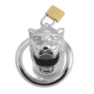 Metal Men's Tiger Head Bird Cage Chastity Lock Conditioning Supplies Adult Toys - Image 2