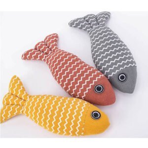 Burlap Fish Catnip Cat Toy, Throw Pillow, Teething Cat Toy, Fancy Cat Toy, Tough Bite, Sturdy Cat Toys Catnip Crinkle Sound Toys Soft And Durable, Interactive Cat Kicker Toys For Indoor Kitten - Image 10