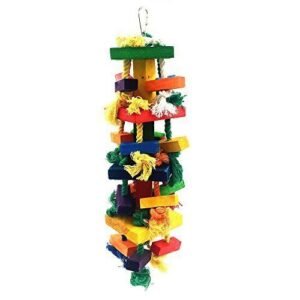 Supplies Large Color Bird Toy Cotton Rope Wooden Block Biting Toy - Image 2