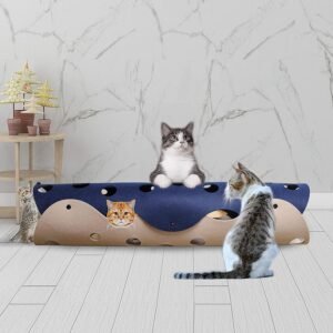 Cat Tunnel Cat Toy Felt Pom Splicing Deformable Kitten Nest Collapsible Tube House Tunnel Interactive Pet Toy Cat Accessories - Image 5