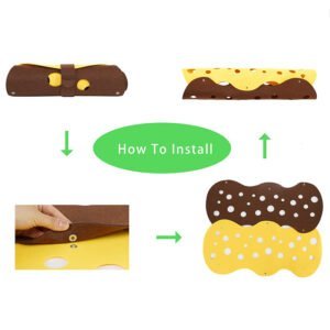 Cat Tunnel Cat Toy Felt Pom Splicing Deformable Kitten Nest Collapsible Tube House Tunnel Interactive Pet Toy Cat Accessories - Image 2