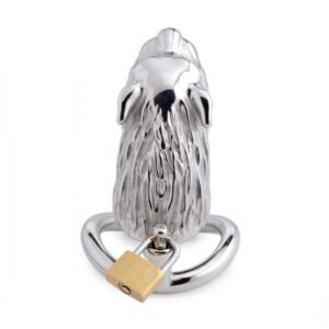 Metal Men's Tiger Head Bird Cage Chastity Lock Conditioning Supplies Adult Toys - Image 3