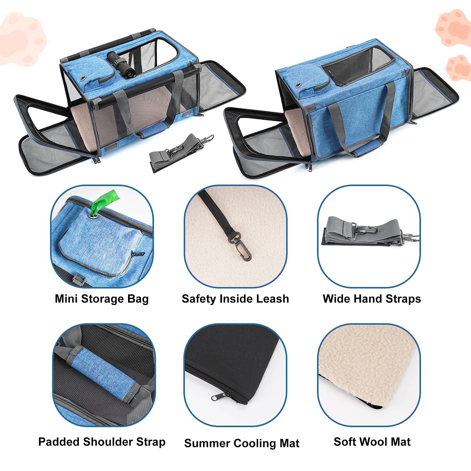 Pet Carrier For Large And Medium Cats, Soft-Sided Pet Carrier For Big Medium Cats And Puppy, Dog Carriers Cat Carriers Pet Privacy Protection Travel Carriers - Image 4