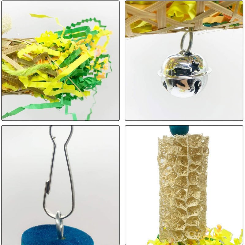 Parrot Gnawing Toy Bird Supplies Rattan Ball Drawing Paper Scraps - Image 2