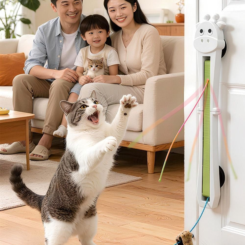 Electronic Cat Toys Wall Mounted Flying Rope Interactive Exercise Rechargeable Pets Enrichment Toys For Home Living Room Kitchen Pet Supplies - Image 2