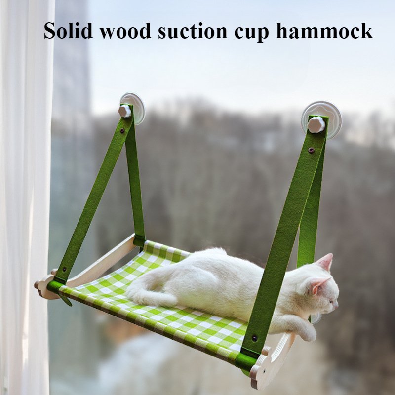 Durable Wooden Cats Hammock Pet Mat Comfortable Sun Seat Cats Beds Cat Climbing Frame Pets Accessories Cat Window Hammock Mats - Image 10