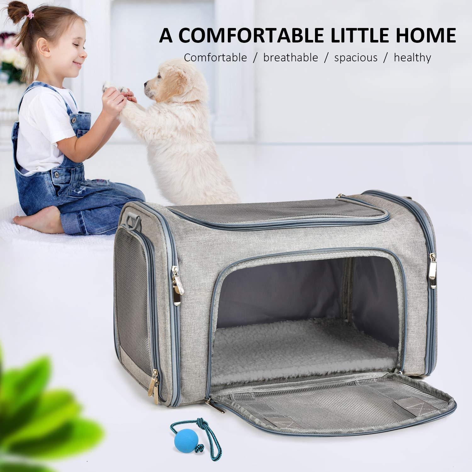 Cat Carriers Dog Carrier Pet Carrier For Small Medium Cats Dogs Puppies, TSA Airline Approved Small Dog Carrier Soft Sided, Collapsible Waterproof Travel Puppy Carrier - Image 8