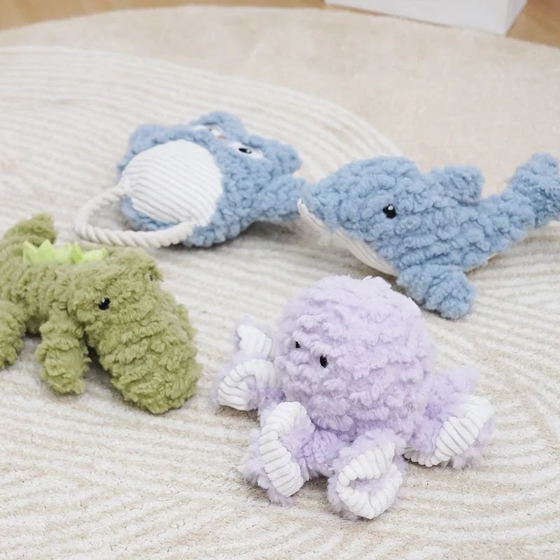 Plush Dog Toy Animals Shape Bite Resistant Squeaky Toys Corduroy Dog Toys For Small Large Dogs Puppy Pets Training Accessories - Image 5
