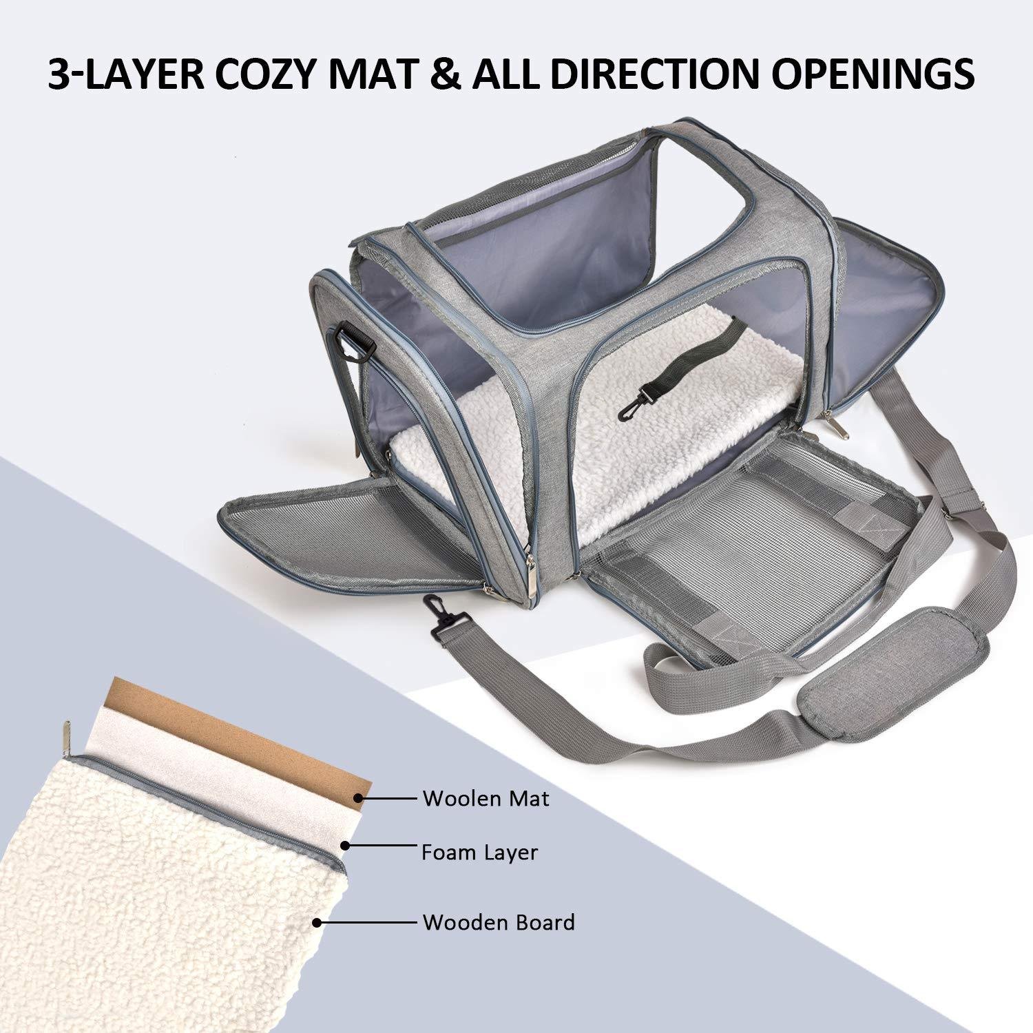 Cat Carriers Dog Carrier Pet Carrier For Small Medium Cats Dogs Puppies, TSA Airline Approved Small Dog Carrier Soft Sided, Collapsible Waterproof Travel Puppy Carrier - Image 3