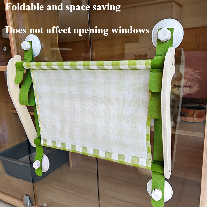 Durable Wooden Cats Hammock Pet Mat Comfortable Sun Seat Cats Beds Cat Climbing Frame Pets Accessories Cat Window Hammock Mats - Image 7