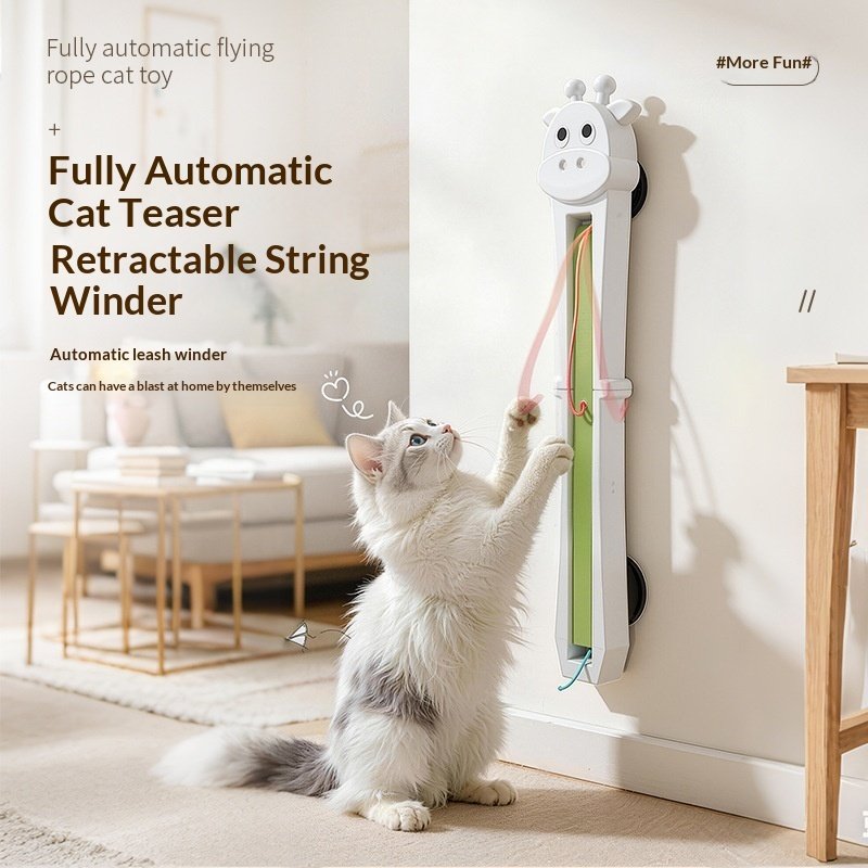 Electronic Cat Toys Wall Mounted Flying Rope Interactive Exercise Rechargeable Pets Enrichment Toys For Home Living Room Kitchen Pet Supplies - Image 3