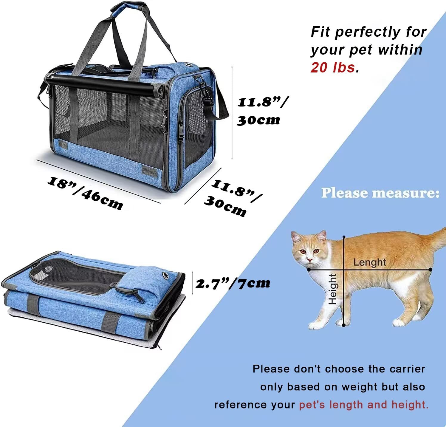 Pet Carrier For Large And Medium Cats, Soft-Sided Pet Carrier For Big Medium Cats And Puppy, Dog Carriers Cat Carriers Pet Privacy Protection Travel Carriers - Image 2