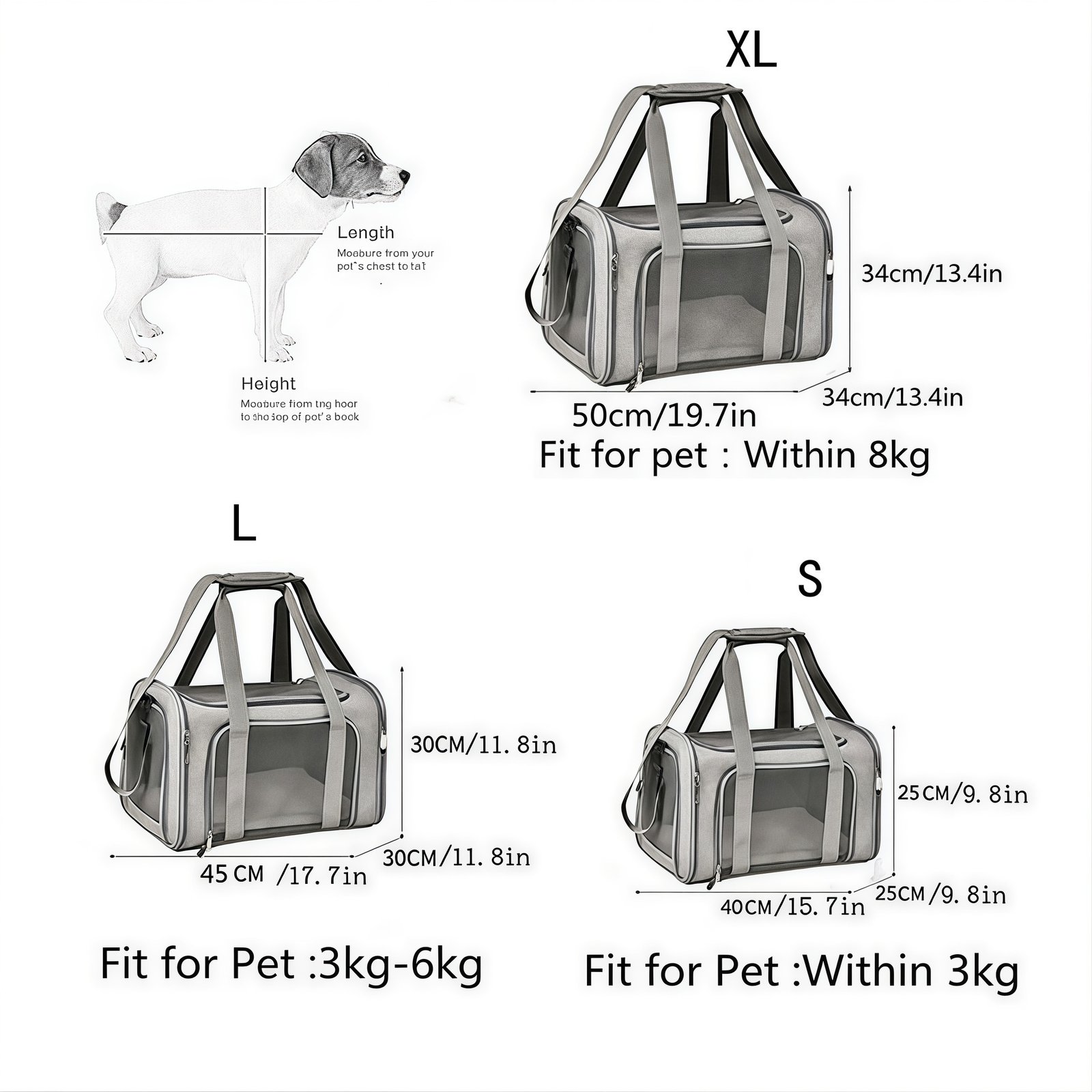 Cat Carriers Dog Carrier Pet Carrier For Small Medium Cats Dogs Puppies, TSA Airline Approved Small Dog Carrier Soft Sided, Collapsible Waterproof Travel Puppy Carrier - Image 2