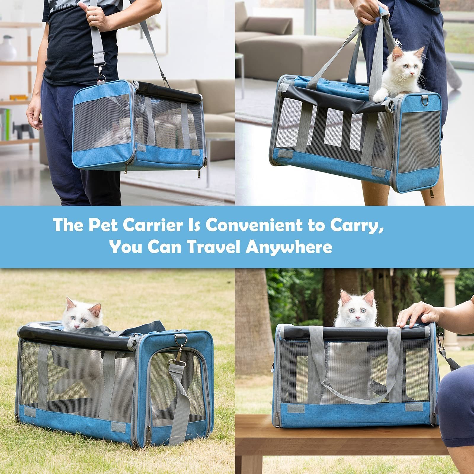 Pet Carrier For Large And Medium Cats, Soft-Sided Pet Carrier For Big Medium Cats And Puppy, Dog Carriers Cat Carriers Pet Privacy Protection Travel Carriers - Image 6
